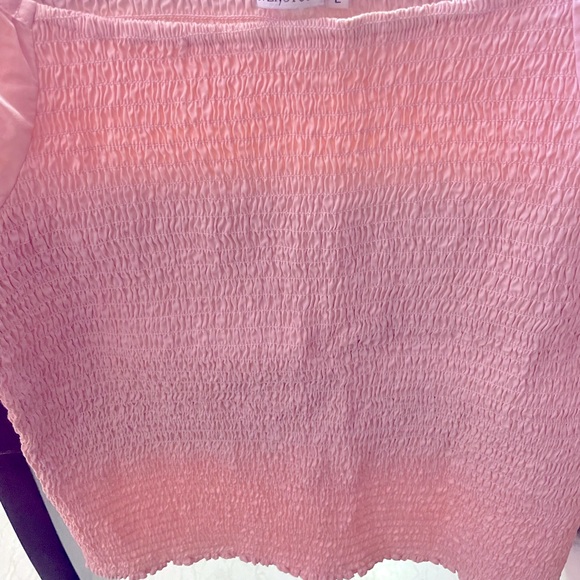 Cover Story smoked top in bubble gum pink colour with puff sleeves - Picture 2 of 5